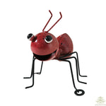 figurines insectes métal vert bleu rouge orange points noirs artisanal extérieur