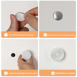 interrupteur lumière blanc moderne adhésif batterie aaa veilleuse led rond lisse chambre maison