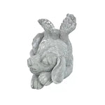 statue ange resine chien chat ailes plumes decoration exterieur gris clair commémoration animal décédé