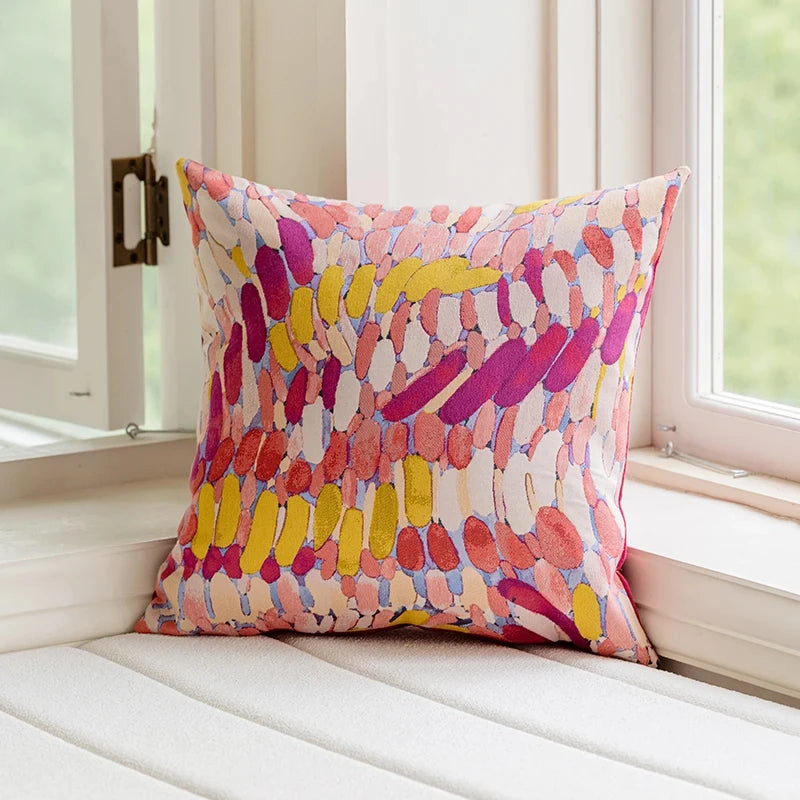 coussins décoratifs jacquard géométriques polyester modernes multicolores blancs voiture maison