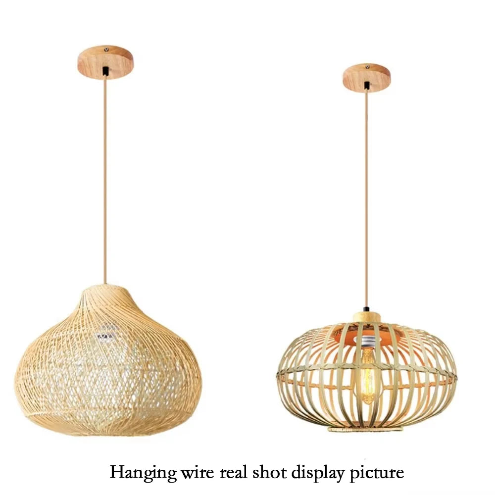 lampe suspendue moderne bois naturel métal clips câble socle e27 sans ampoule minimaliste