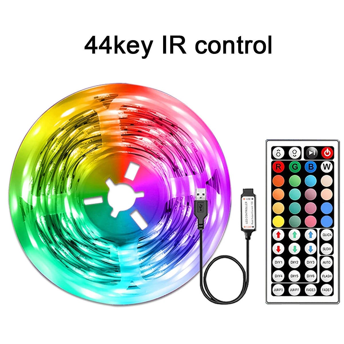 ruban led multicolore rayures moderne télécommande chargeur usb adhésif 10m 15m 20m