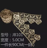 ruban dentelle doré fleurs classique polyester bricolage décoration partie accessoires artisanat élégant