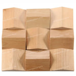 panneau décoratif bois cubes géométriques moderne marron clair foncé autocolant 3d