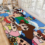 tapis dessin animé personnages anti dérapant polyester imperméable moderne vert clair bleu blanc rose