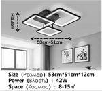 plafonnier moderne acrylique led noir géométrique contemporain suspension lumineuse cascade carrés