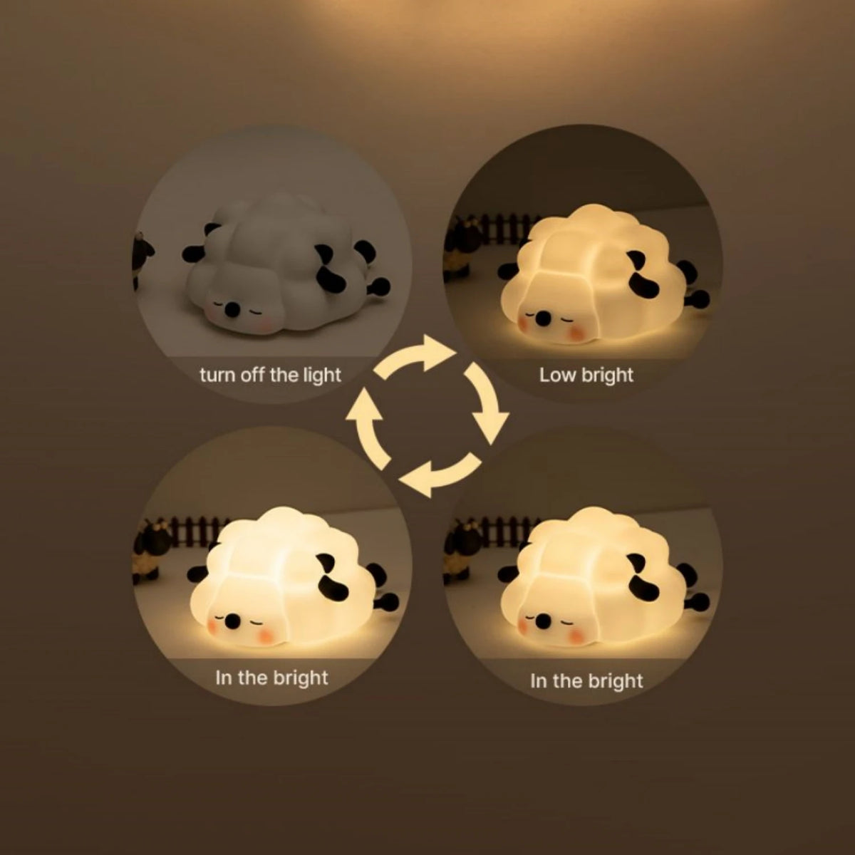veilleuse nuit animal compagnie panda blanc noir rose mignon cartoon led rechargeable chambre enfants