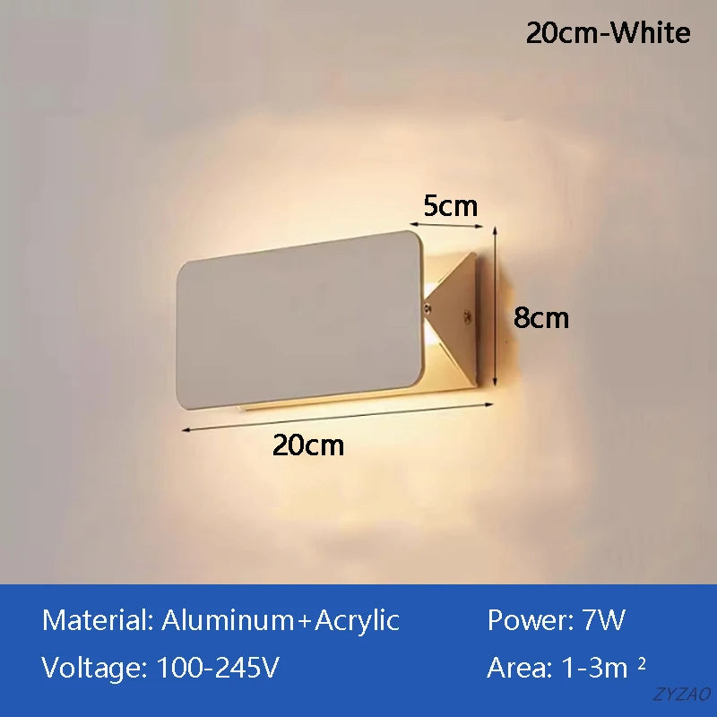 lampe murale led blanche moderne aluminium salon chambre éclairage lecture