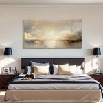 peinture abstraite texturée moderne toile contemporaine gris beige doré sans cadre