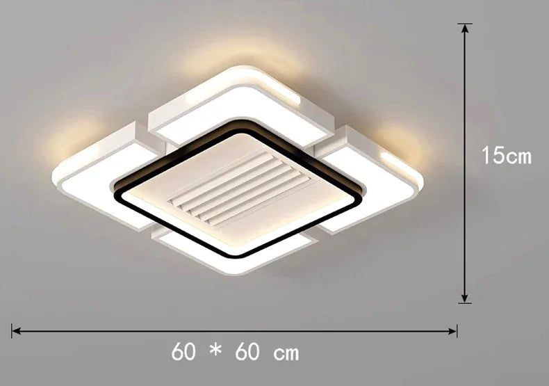 plafonnier led moderne blanc rectangulaire grille ventilation salon chambre minimaliste