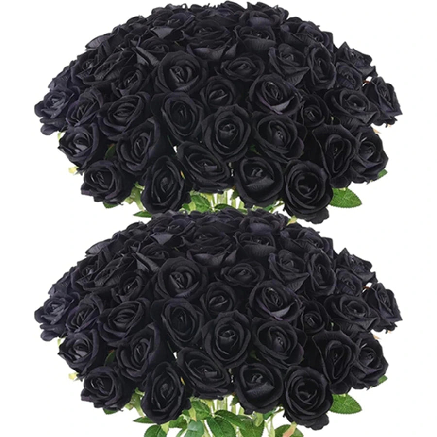 décoration intérieure bouquet roses noires rouges blanches feuilles vertes classique mariage anniversaire fêtes