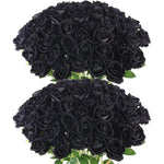 décoration intérieure bouquet roses noires rouges blanches feuilles vertes classique mariage anniversaire fêtes