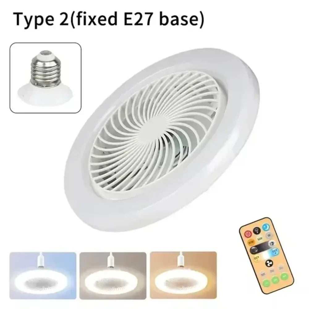 ventilateur plafonnier led blanc moderne 25cm grille télécommande inclusion e27