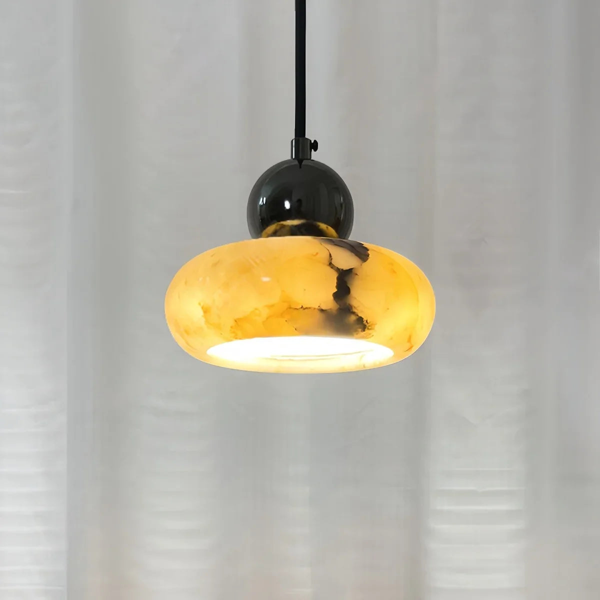 lampe suspendue moderne marbre noir blanc gris marron clair cordon ajustable chambre salon restaurant