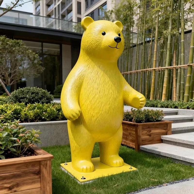 statues extérieures animaux dessin animé panda chien chat écureuil renard ours décoration jardin