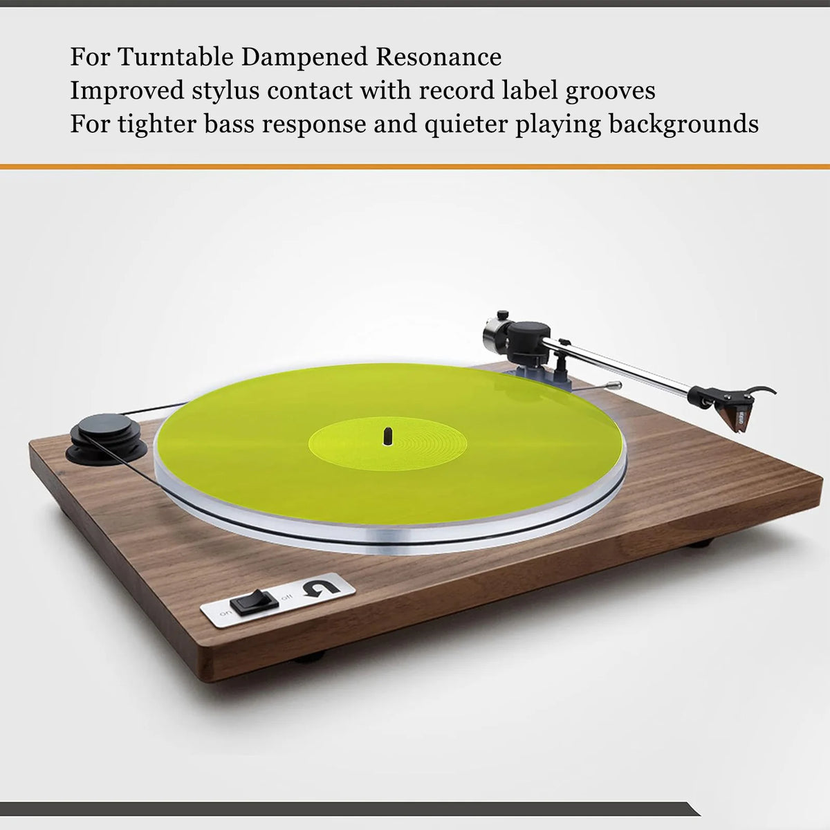 tapis plateau vinyle transparent jaune vert slipmat moderne 300mm diamètre 3mm épaissez
