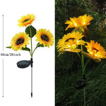 lampes solaires extérieures tournesol fleurs jaunes vert modernes jardin