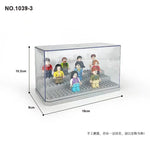 boîtes rangement transparentes figurines lego voitures miniatures accessoires jouets boîtes présentation personnages diversément habillés