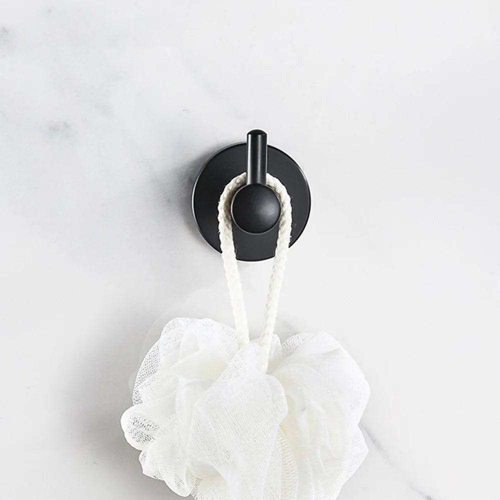 crochets muraux modernes acier inoxydable noir argenté murale éponge bain minimaliste chambre bain cuisine