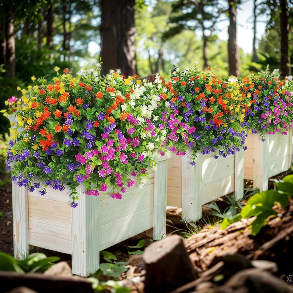 bouquet fleurs artificielles violet orange blanc jaune modernes decoration maison jardinextérieur