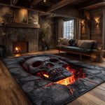 tapis crâne ossements noir moderne décoration intérieure extérieur salle bain chambre salon polypropylène polyester