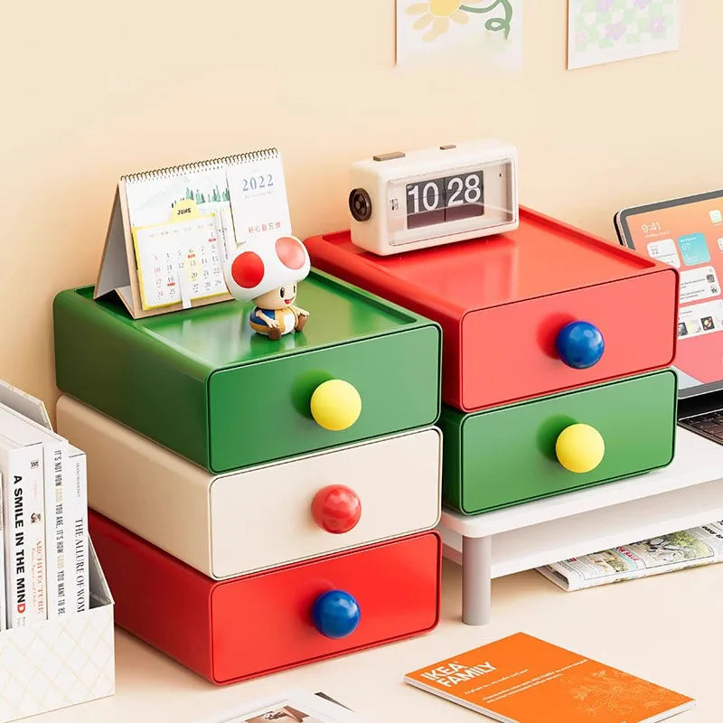 boîtes rangement tiroirs grandes capacités vert blanc rouge modernes minimalistes