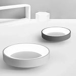 luminaire rond moderne minimaliste blanc gris led sans fil télécommande