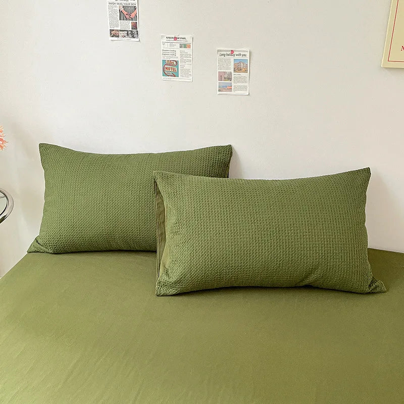 protège oreiller coton texture relief moderne enveloppe blanc maison pièces