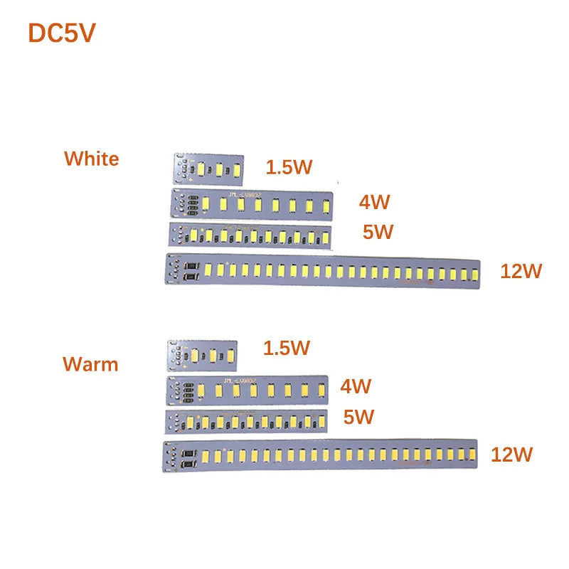 bande led 5v blanc blanc chaud diodes modernes 12w 5w 4w sans filaire 20cm