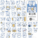 sticker kawaii mignon ours lapin coeur floral scrapbooking diy carte journal intime