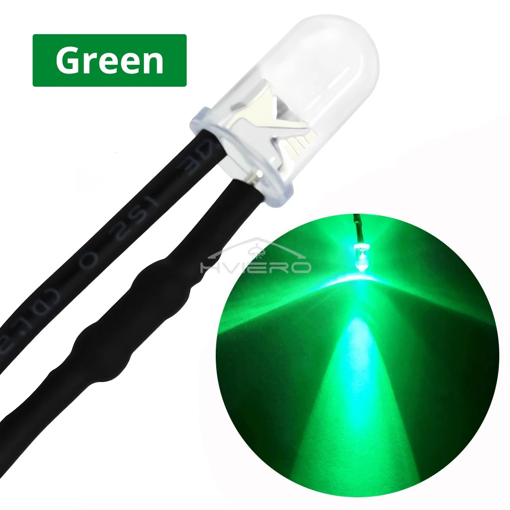 diodes led rondes transparentes 10 pièces 17.5mm 12v blanc chaud rouge vert bleu moderne