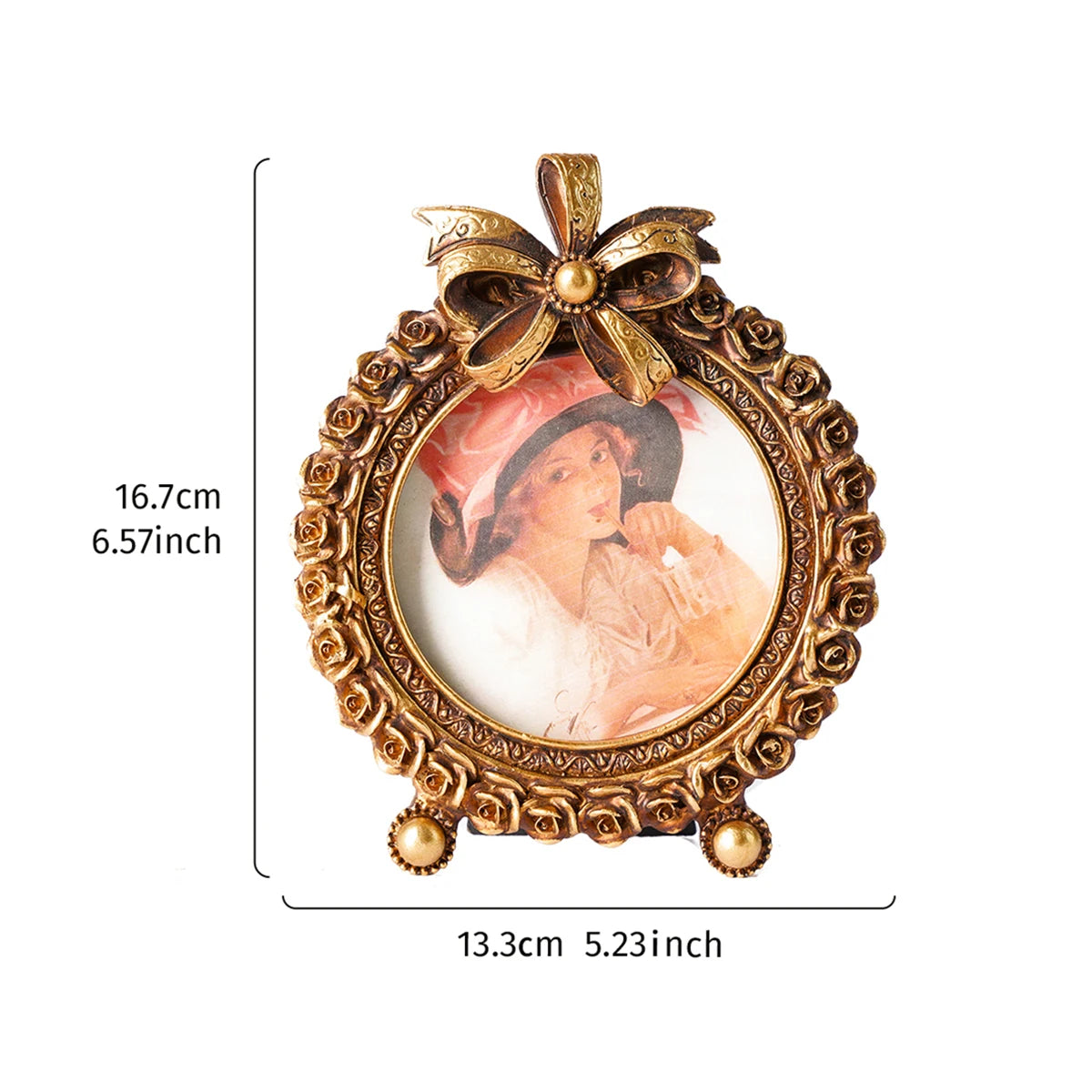 cadre photo or baroque ornements floraux classique moderne rectangle mural gravé