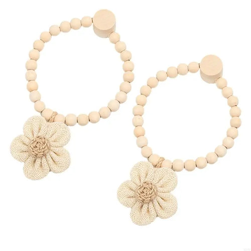 bracelets boho chic bois fleur aimants beige clair cặp vòng tay thiết kế boho
