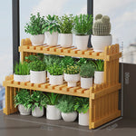 étagère plante bambou moderne simple niveaux naturel hauteur 30cm largeur 57cm