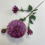 bouquet fleurs artificielles dahlias orange rouge violet intérieur décoration moderne minimaliste