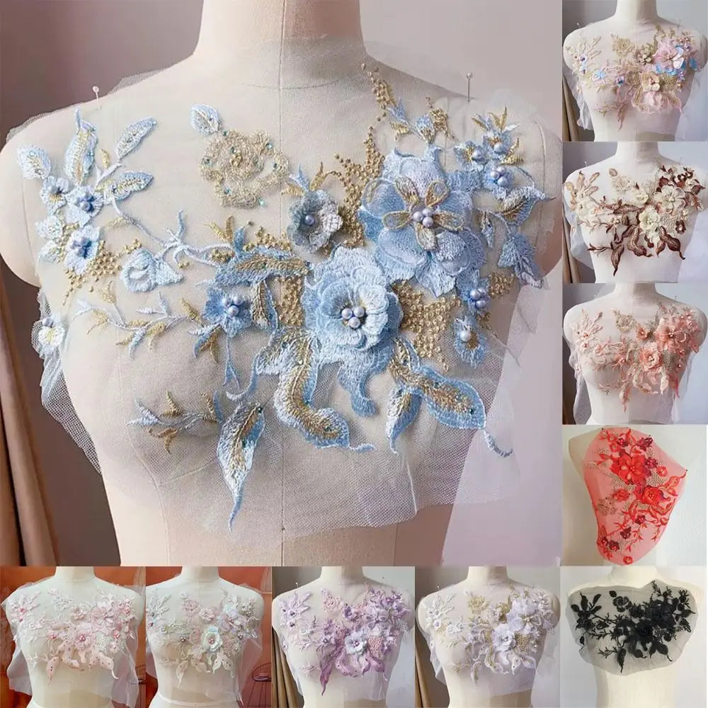 applique textile brodée fleurs violet rose blanc adultes femmes