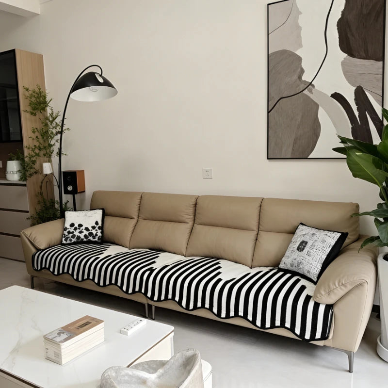 housse coussin moderne motif floral polyester respectueux environnement blanc noir fixations