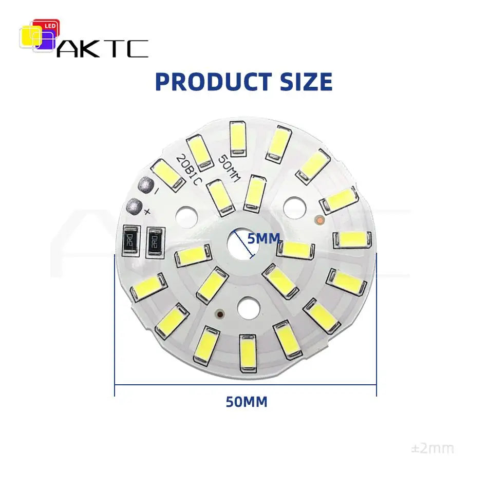 plaque led circulaire blanc diodes smd5730 5v dc 10w 6000k moderne sans fixation