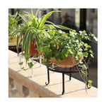 support plante métal moderne ornements floraux élégant noir blanc robusteintérieurextérieur