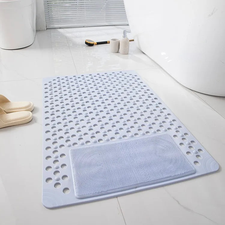 tapis bain antidérapant perforé moderne vert rose bleu clair blanc suction cup pvc respectueux