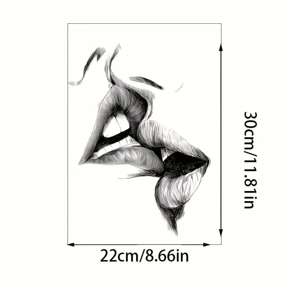 sticker mural noir blanc contemporain 22cm 30cm illustration abstraite texturée autoadhésif chambre
