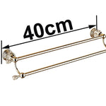 porte serviettes mural or cristal rondelles classique vis invisibles double barres 615mm