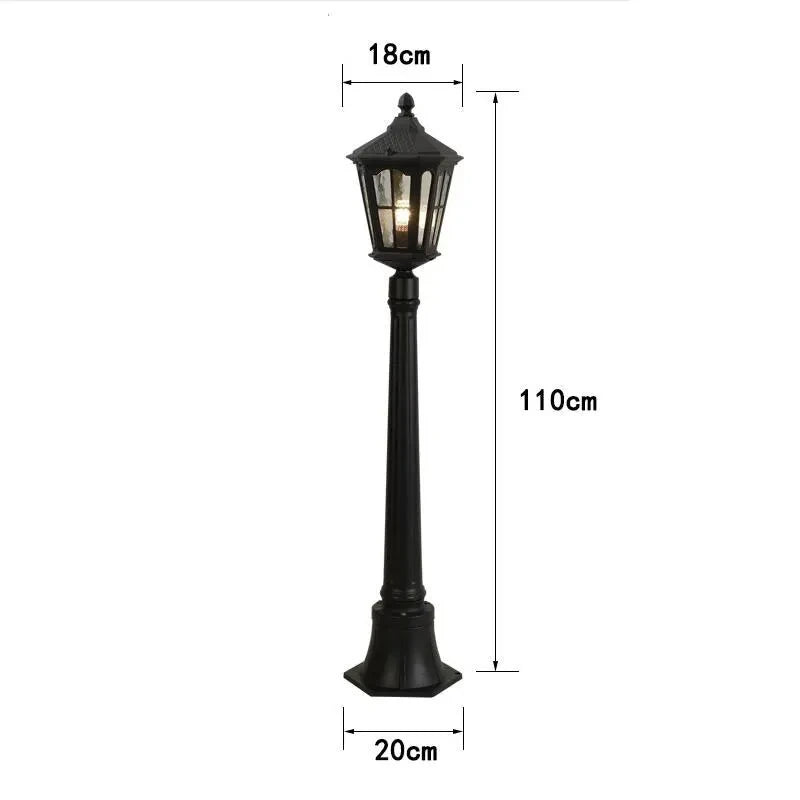 lampe sol vintage métal bronze noir led ip65 extérieure classique
