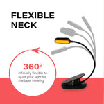lampe led clipable lecture rechargeable bloque lumière bleue moderne minimaliste niveaux luminosité câble