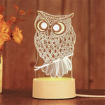 lampe 3d veilleuse led animal compagnie moderne base plate blanc