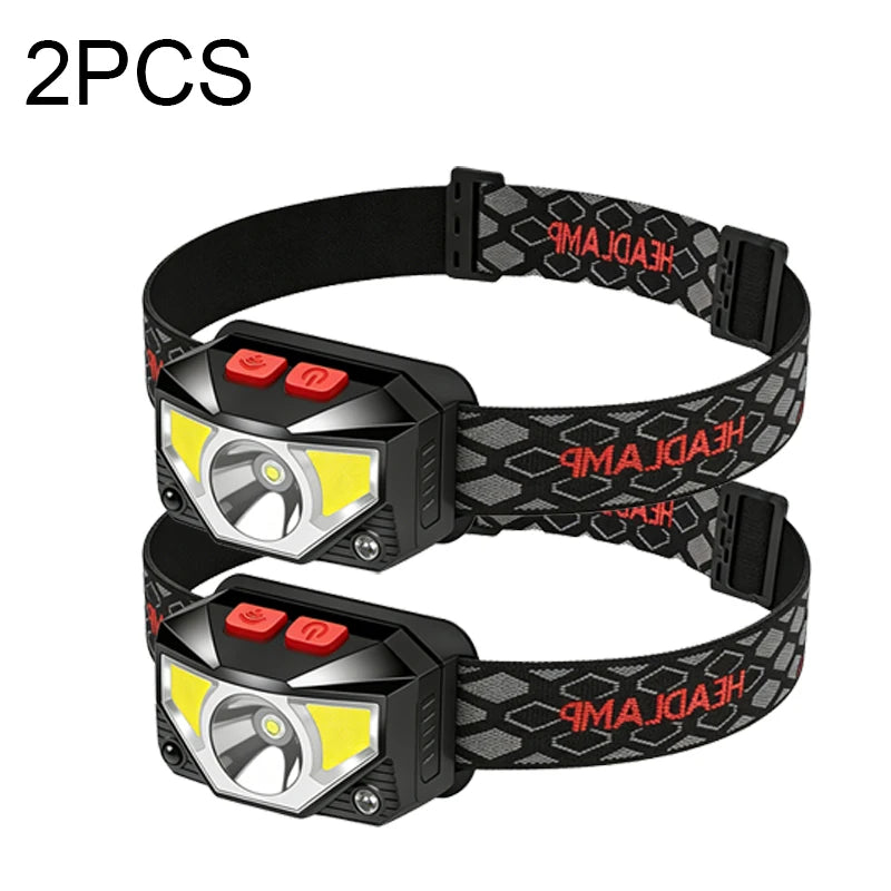 lampe frontale led portable rechargeable noir moderne pratique ceinture ajustable sensory switch