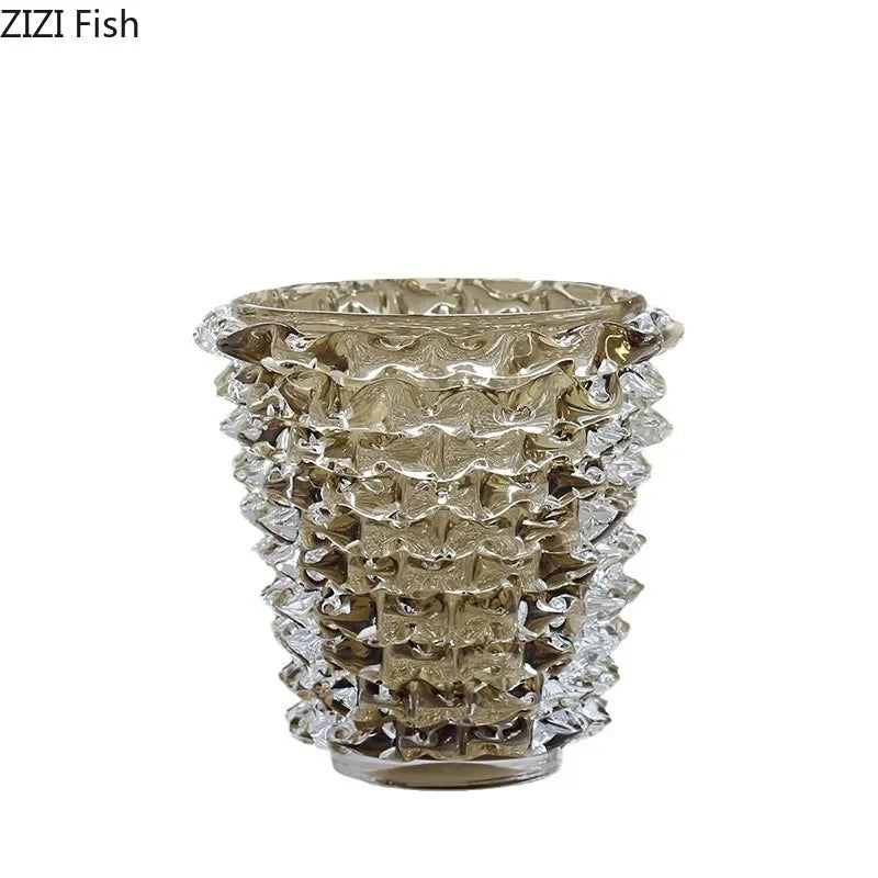 vase verre transparent motifs géométriques moderne décoration pot fleur hydroponie