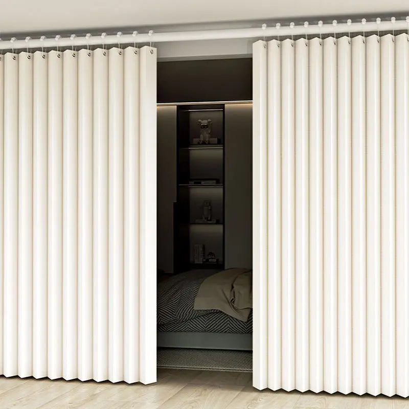 rideau plissé beige clair moderne imperméable salle bain cuisine séparation pièce opaque