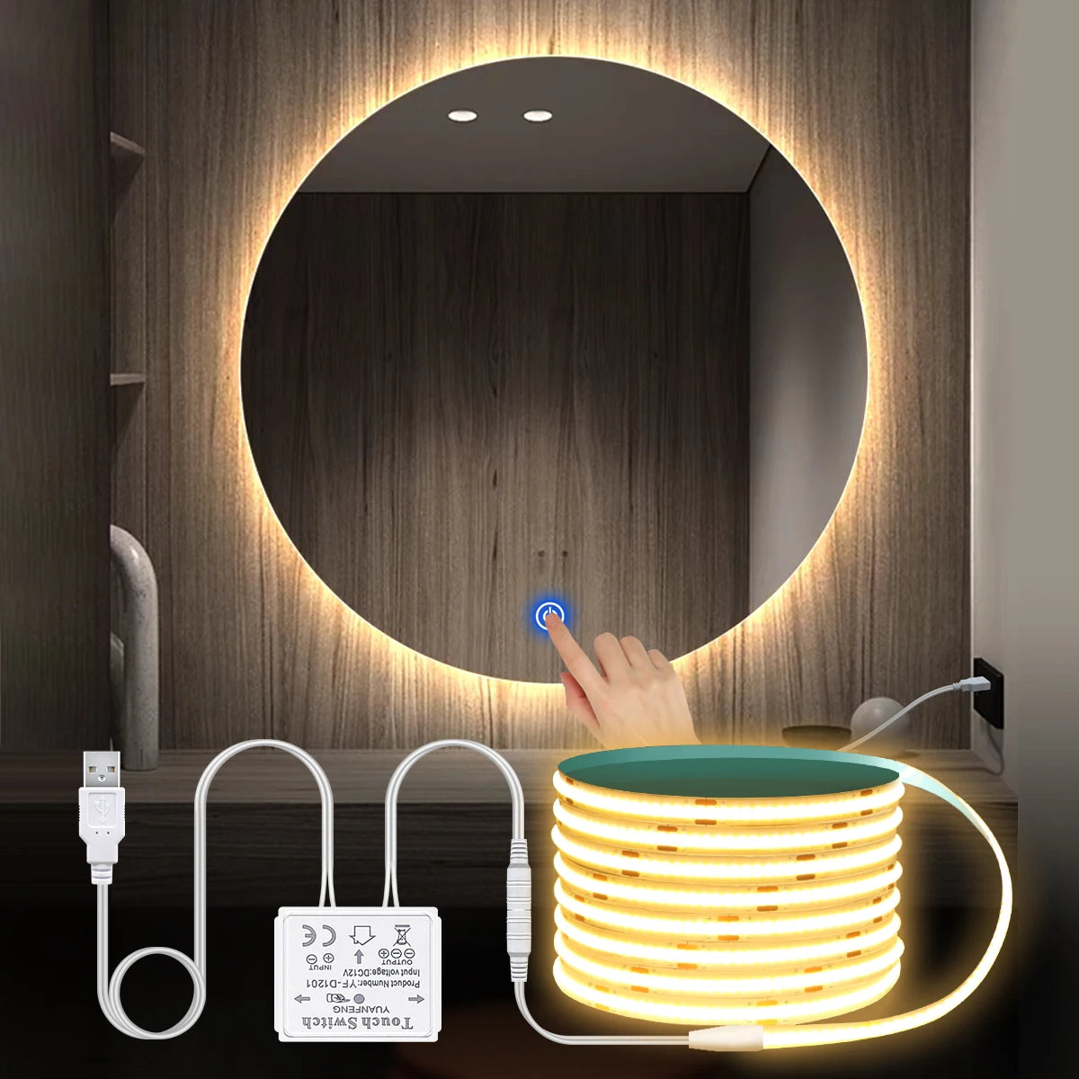 ruban led flexible blanc bleu clair moderne minimaliste adhésif tactile 5v 249 2000 lumens
