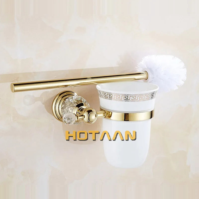 Accessoires muraux de salle de bain en finition or - installation murale